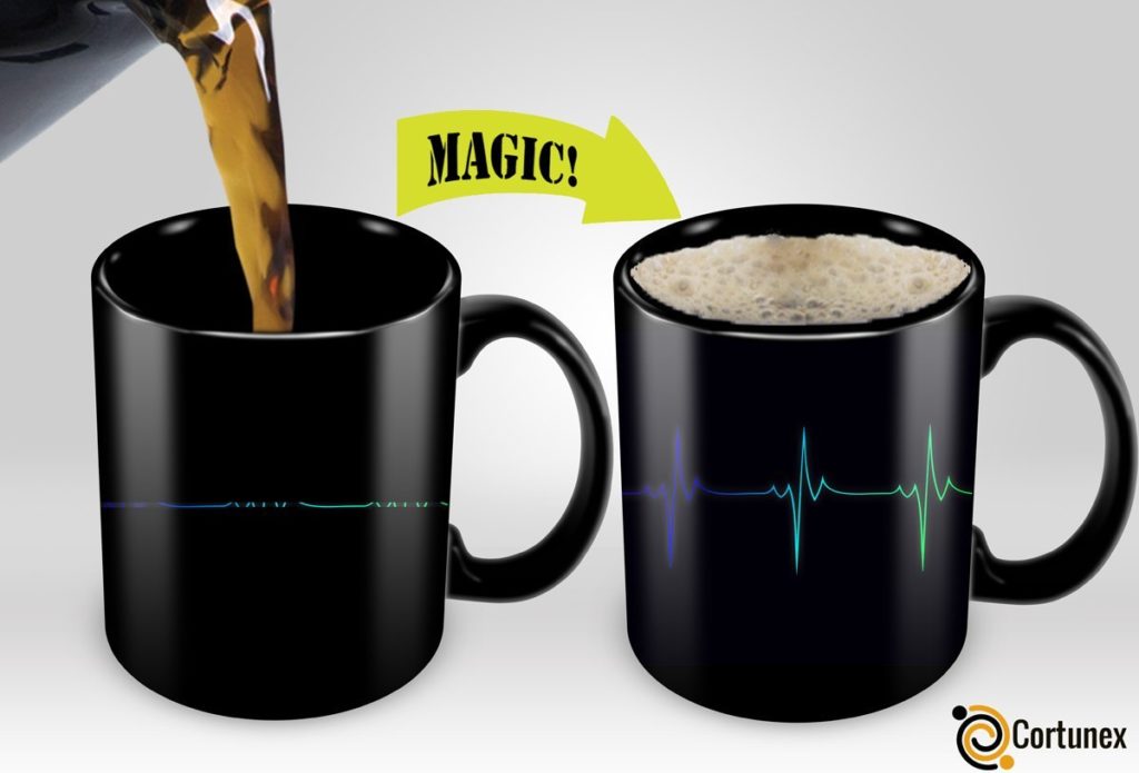 Coffee mug that changes with heat 