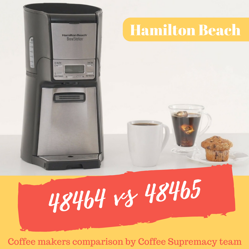 Difference between Hamilton Beach 48464 and 48465 great 12-cup coffee maker models 